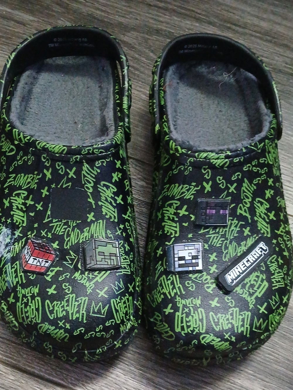 Kids Black and Neon Green Clog Shoes